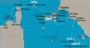 Mappa Itinerari Corsica Toscana Sardegna